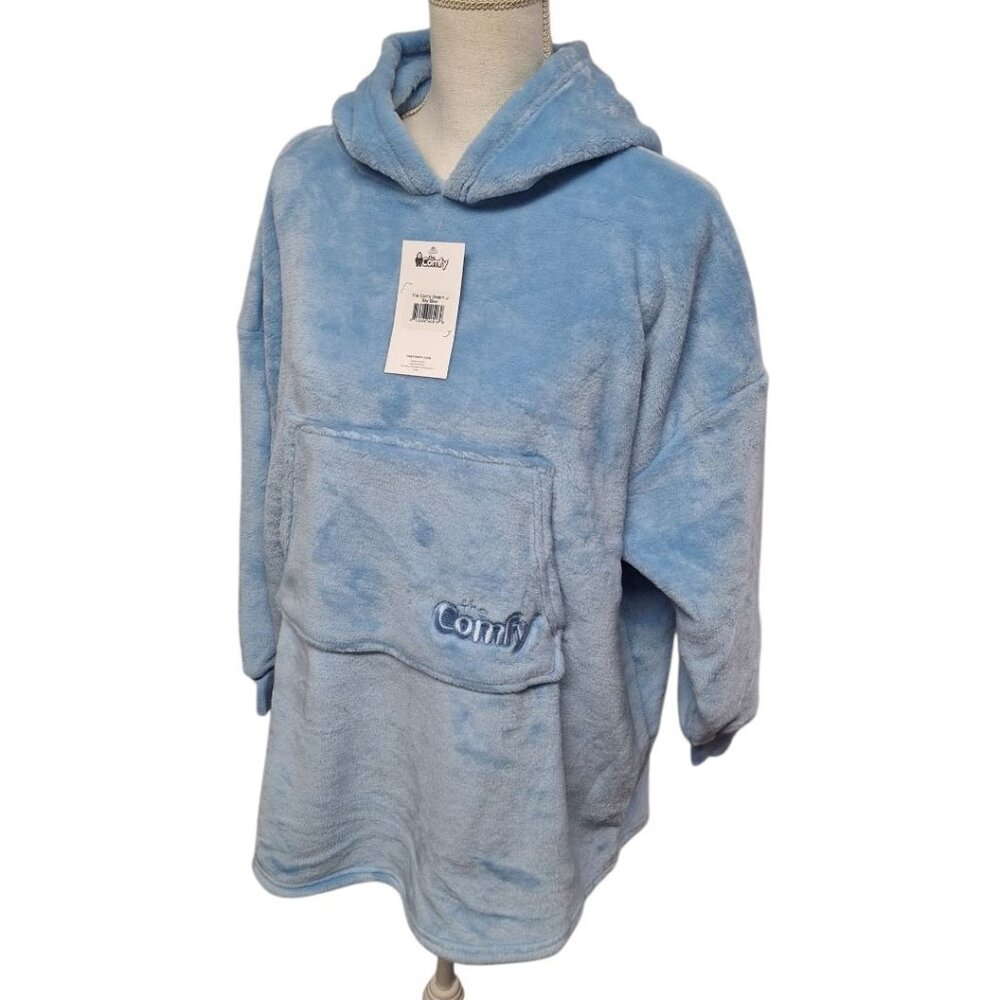 The Comfy Blue Pullover‎ Sweatshirt Hoodie Soft One Size Womens Cozy Snuggle